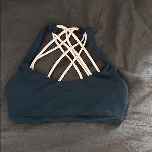 Lululemon Free to Be Bra (Navy and Pink)